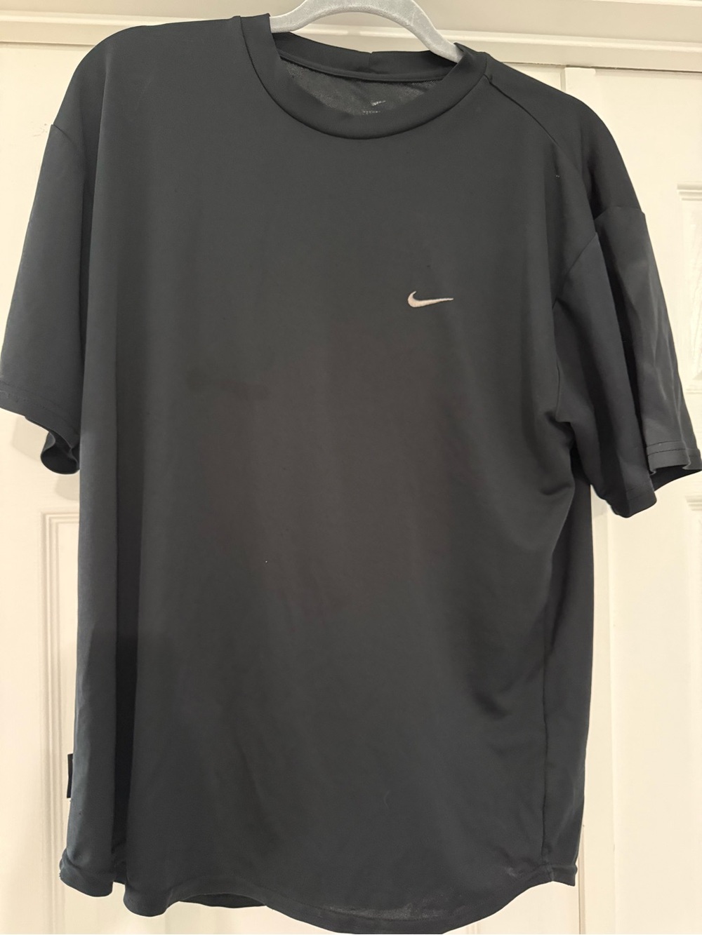 Nike Men’s Black Short Sleeve Dri-FIT Tee with Silver Swoosh